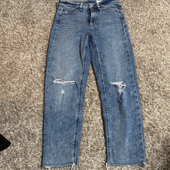 rag & bone Classic Blue Ripped Skinny Jeans - Picture 2 of 4